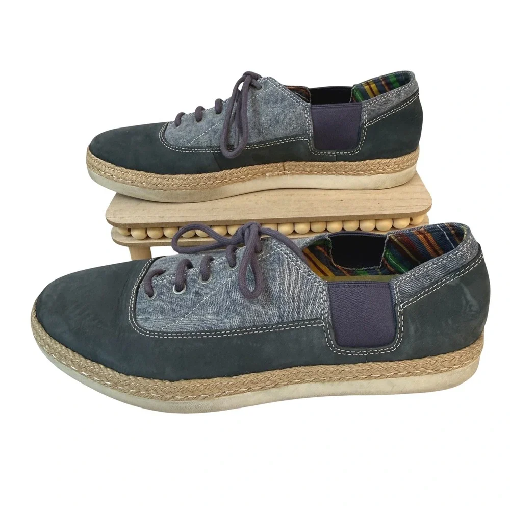 UGG Australia Wixsom Sneakers Mens 10.5 Blue Nubuck Denim Espadrille Vibram Sole